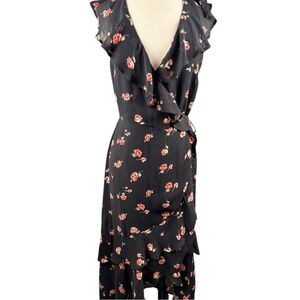 Chic Black Floral Midi Dress